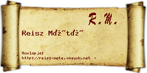 Reisz Máté névjegykártya